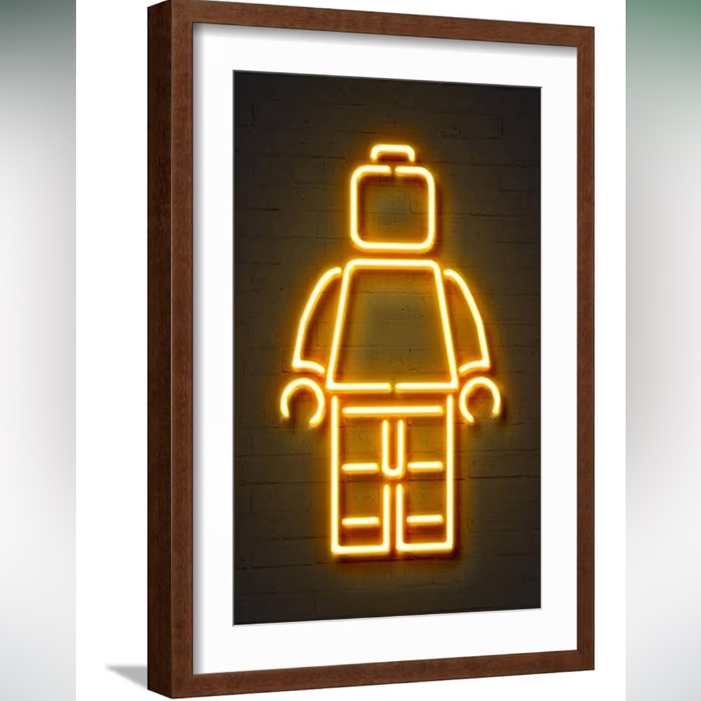Unframed Neon Yellow Mini-Figure Art